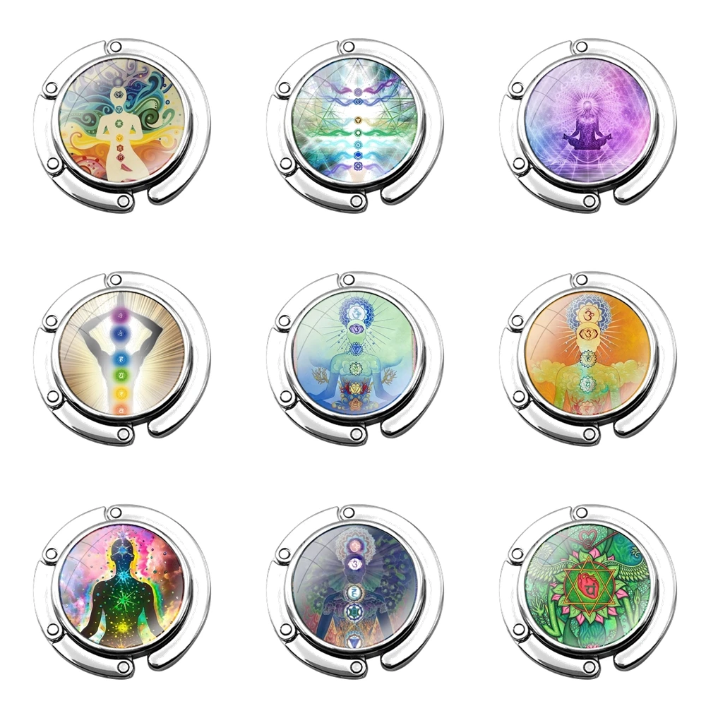 Кошелек-крючок с мандалой и чакрами складной декоративный крючок для женского