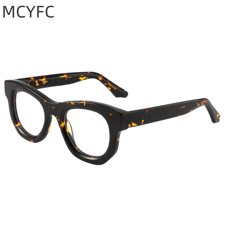 

MCYFC Vintage Eyeglasses Frames for Men Retro Full Rime Cat Eye Glasses Acetate Myopia Optical Prescription Eyewear Frame Women