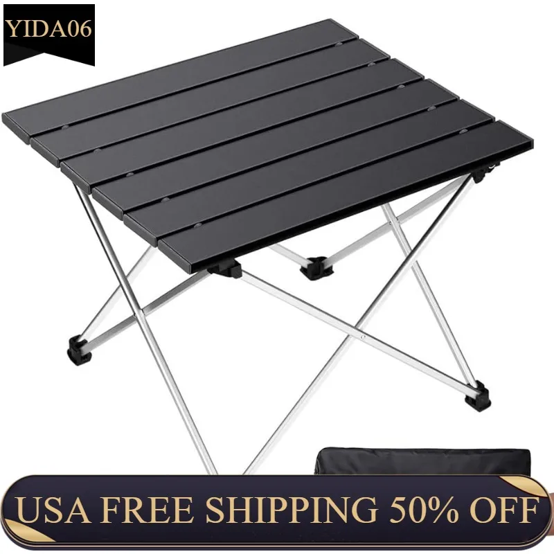 

Grope Small Folding Camping Table with Aluminum Table Top, Beach Table for Sand with Carrying Bag,Prefect for Outdoor, Picnic,