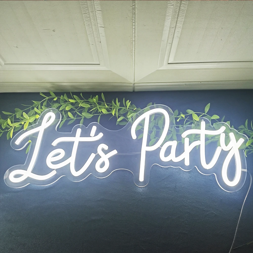 

Let's Party LED Neon Sign Dimmble LED Neon Wall Party Light up Sign for Shop Bar Window Sign Light
