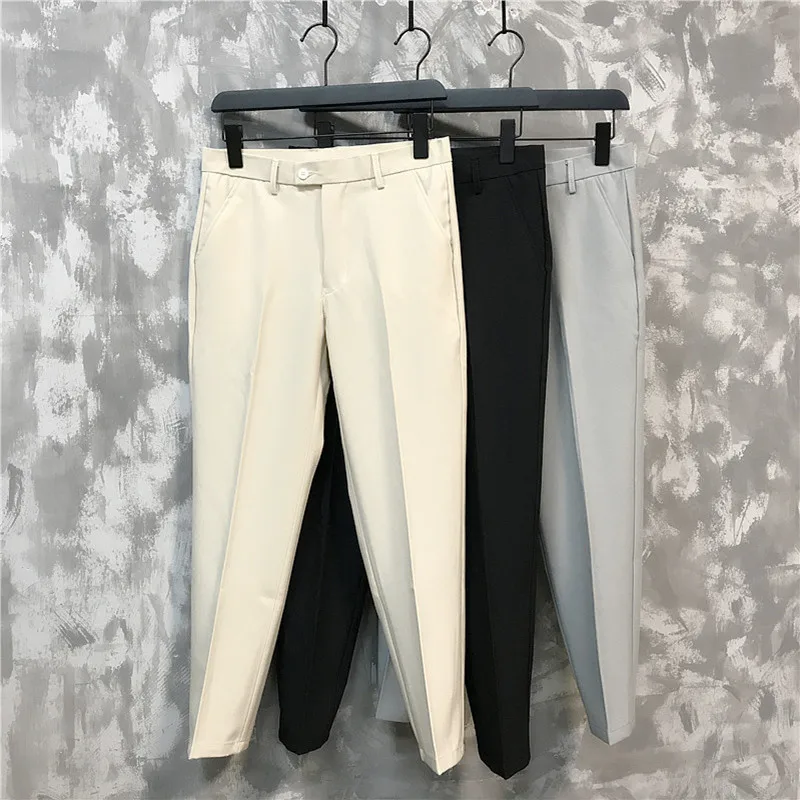 

Korean Version Slim Nine-Point Pants Casual Classic Men's Pants Summer New Men's Trousers Casual Pants Thin Breathable