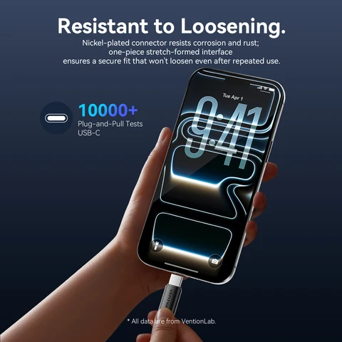 Кабель Vention 60 Вт USB Type C — USB C для iPhone 17 16 15 Samsung S25 S24 Быстрая зарядка USB-C Тип C Провод для зарядки телефона Кабель для передачи данных