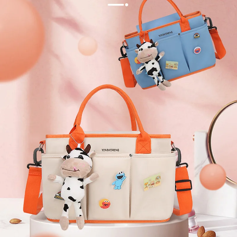 Fashion Multifunctional Baby Mother Bag Diaper Bags Waterproof Cartoon Embroidery Thermal Insulation Mommy Bag Food Storage Bags