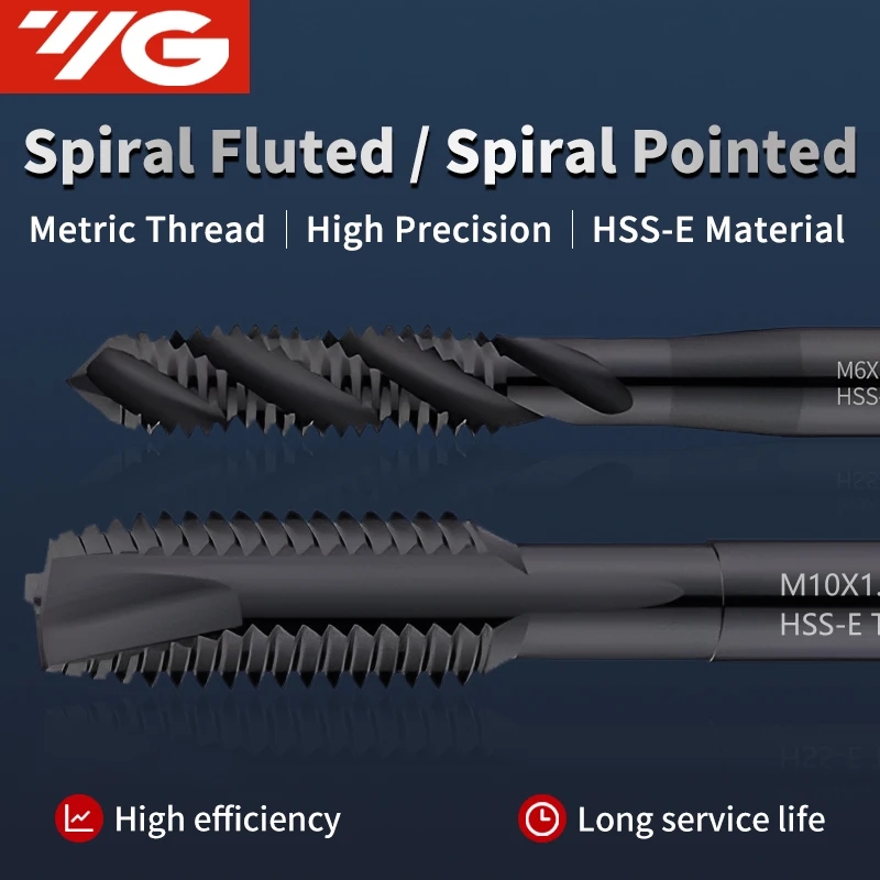 Фото 1 шт. YG HSSE INOX T1121/T1191-SP T1022/T1023-PO Метрический стандартный машинный метчик без кольцевого паза, спиральный/конический, M25-M30 №1