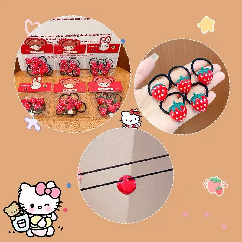 Разноцветные эластичные резинки для волос 2025 5 шт