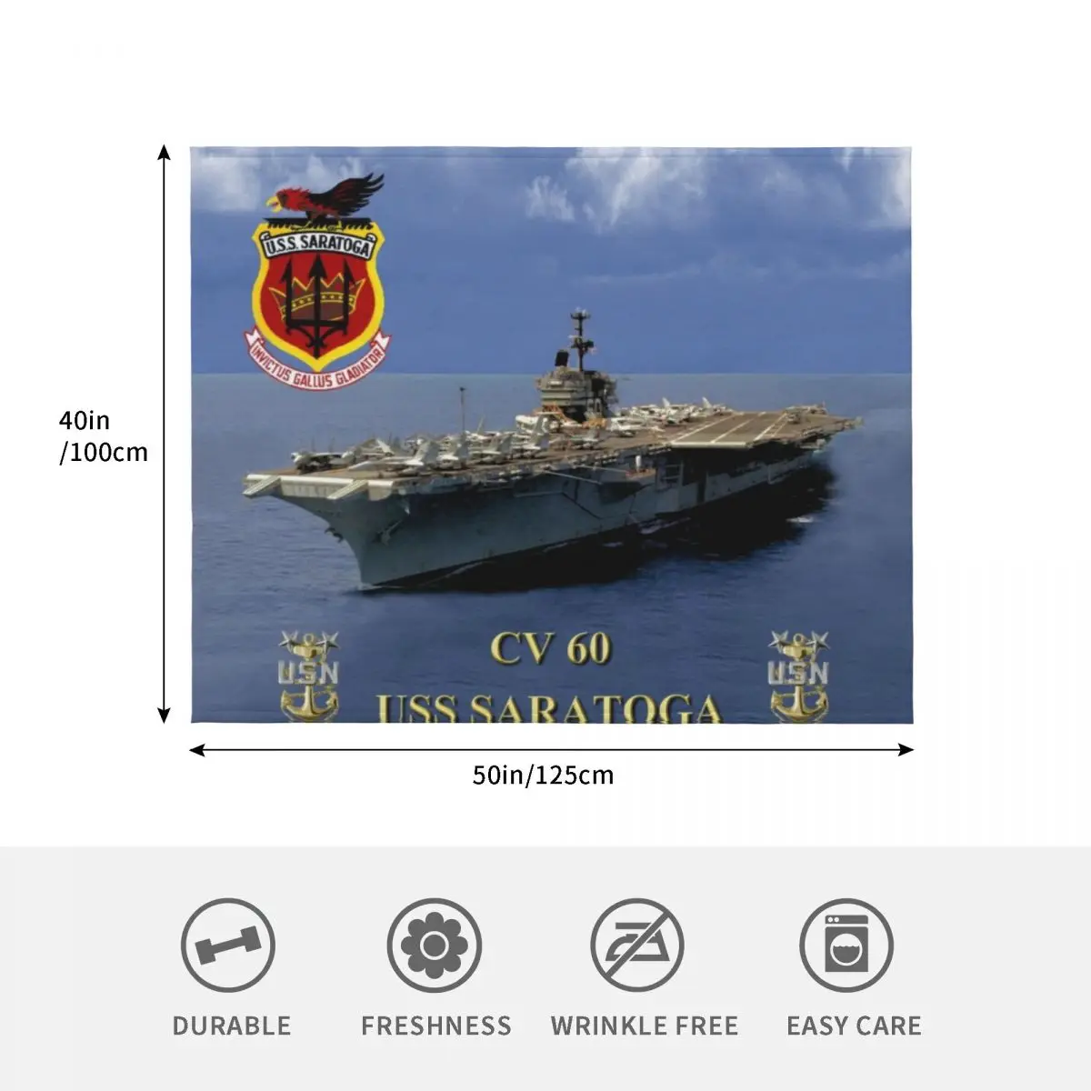 Фото Плед CV-60 USS Saratoga, легкий и теплый плед для путешествий и кемпинга №4