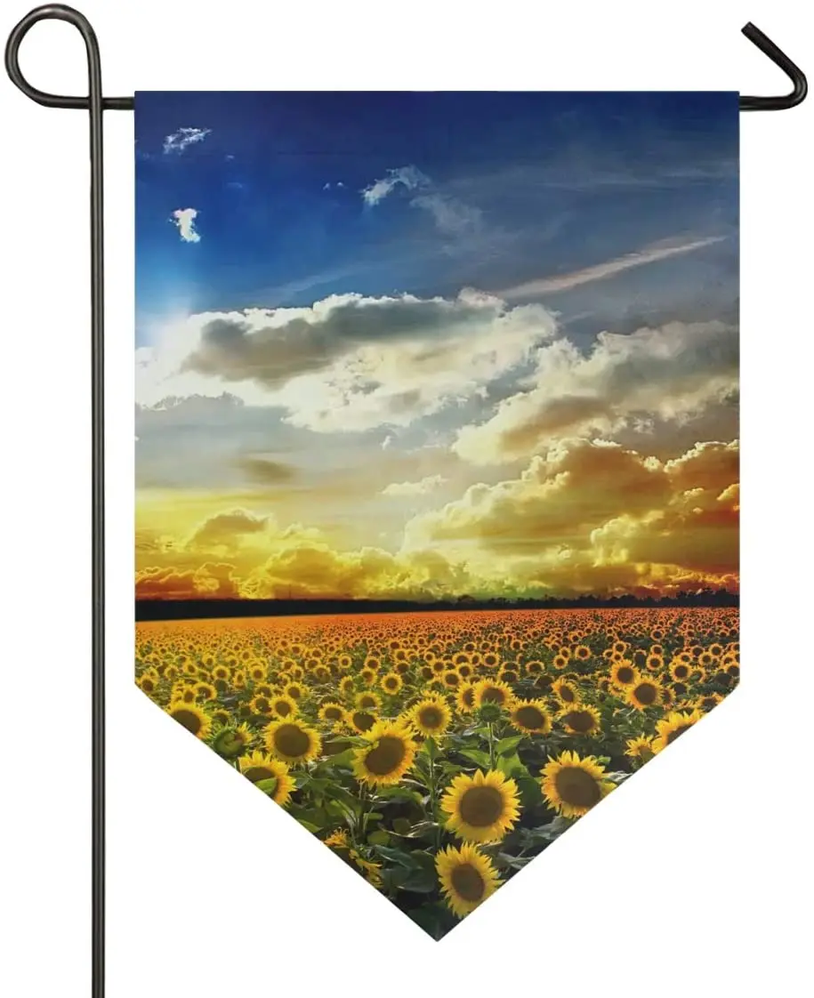 

Sunflower Field at Sunset Garden Flag Double Sided Welcome Outdoor Flag House Yard Flags Garden Decor for Outside Banner for Out