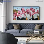 Молодежная циническая картина Yue Minjun с изображением персонажа на холсте, скандинавские плакаты и принты, настенные картины для гостиной, Декор без рамки