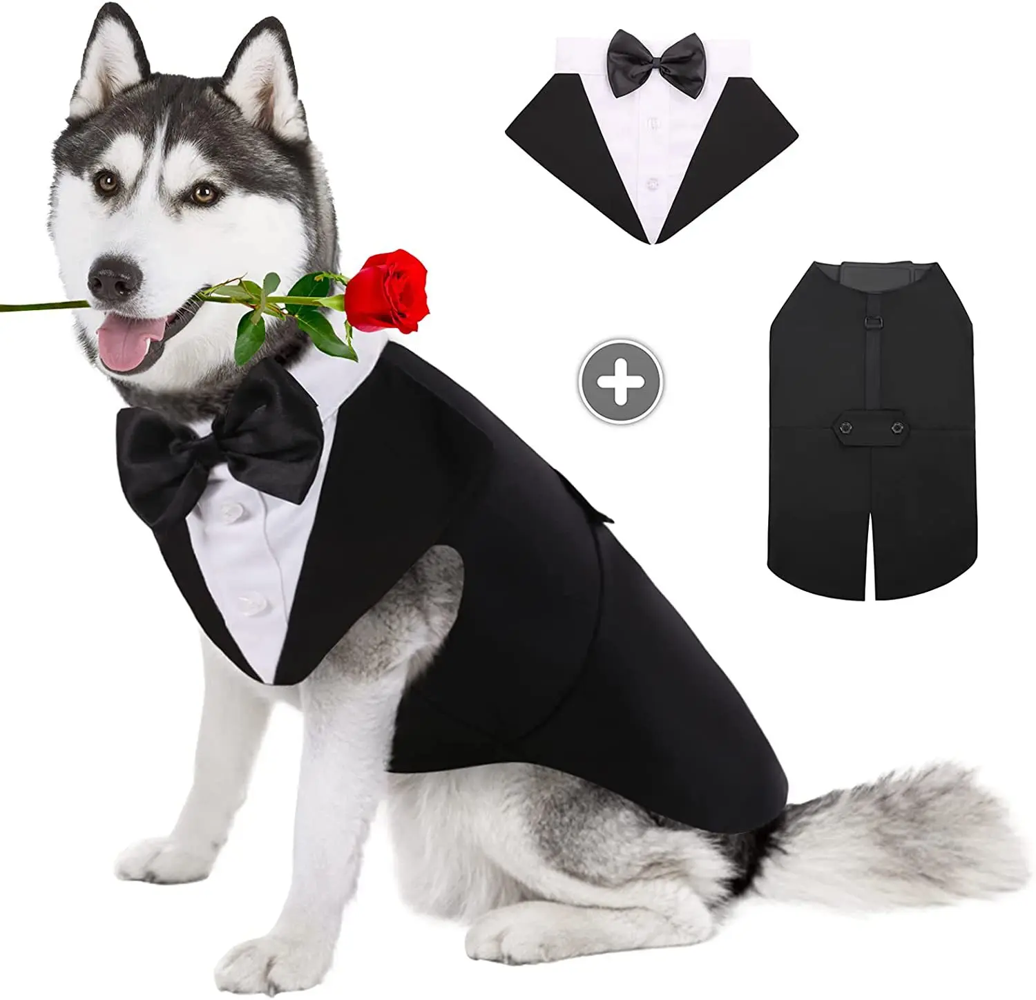 

Tuxedo Supplies Suit Fashion Dog Small Show Dress Dog Large Shirt Party Wedding Bow Clothes Clothes Tie Halloween Formal Pet For