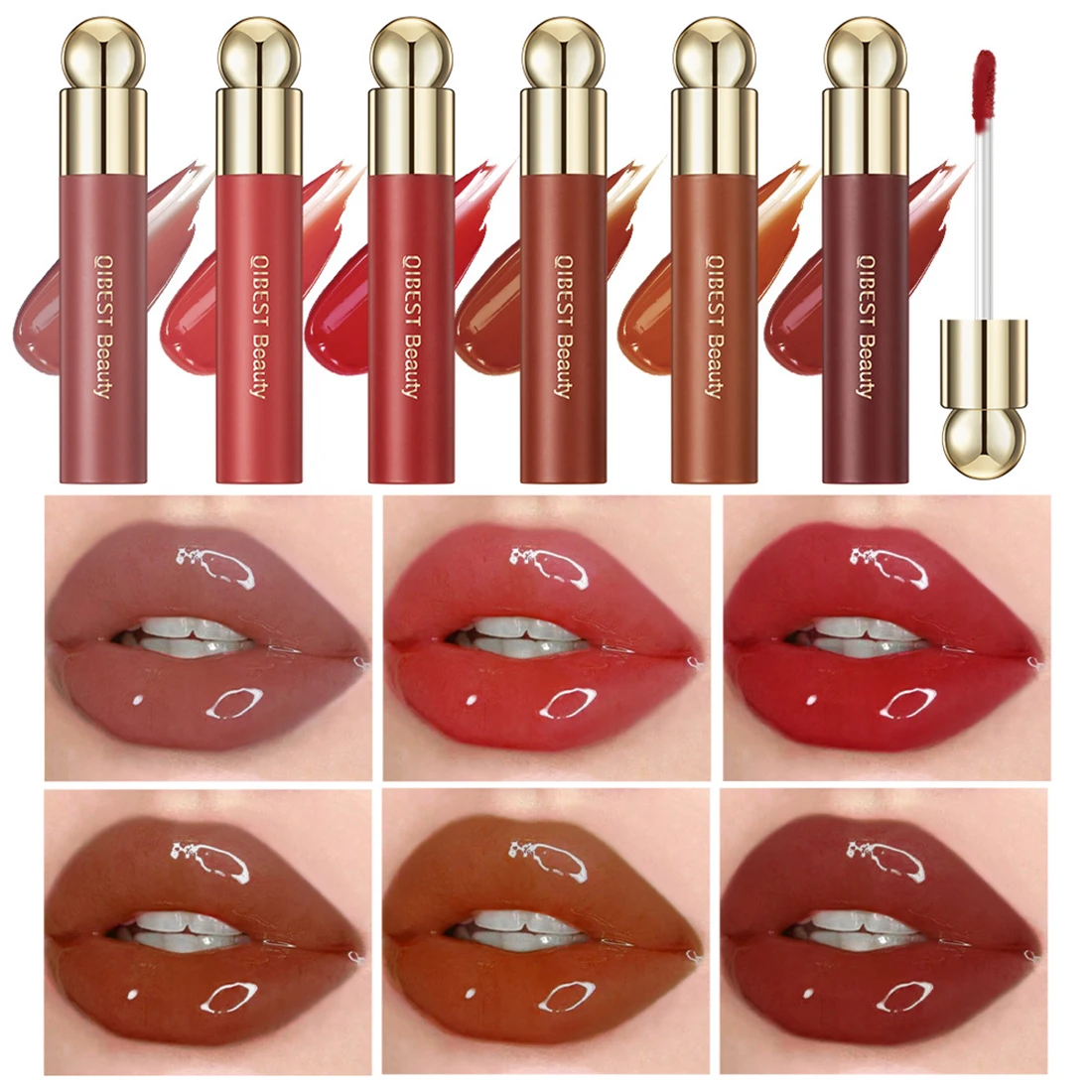 

New Mirror Water Light Jelly Lip Gloss Shiny Mirror Moisturizing Liquid Lipstick Glitter Low Saturation Oil Glass Lip Stain