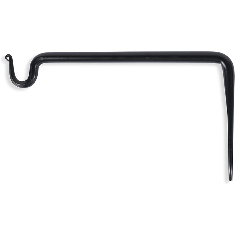 

Durable Forged Wrought Iron Wall Mountable 10 Inch Bracket With Curved Hook For Planters Lanterns And Bird Feeders Black