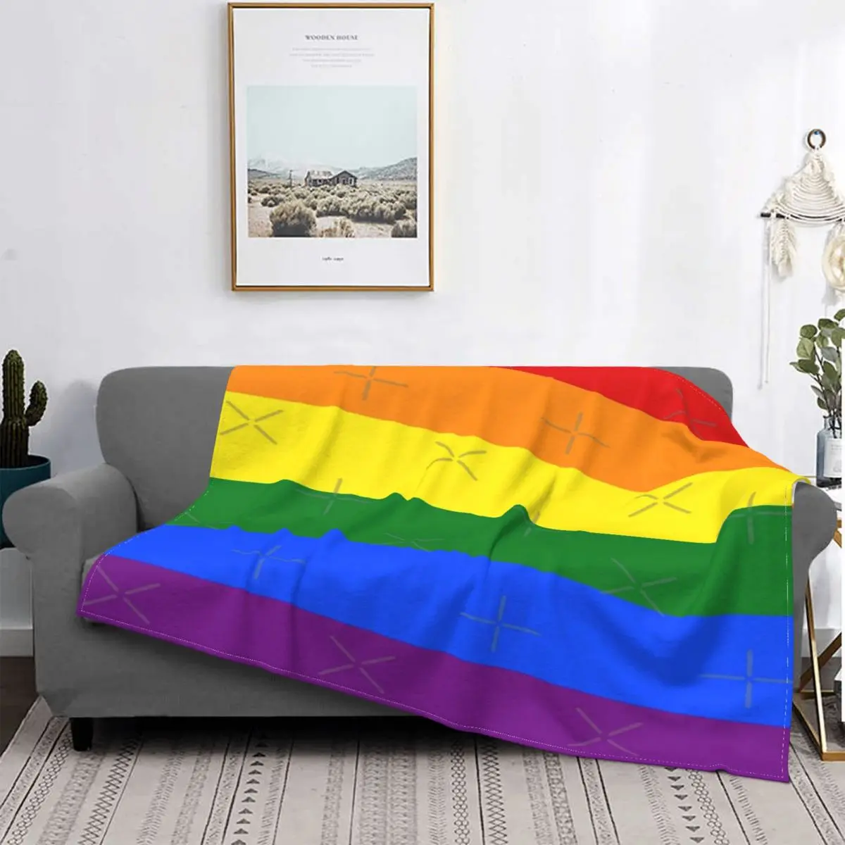 

Manta с бандажом с изображением радужной радуги для геев, colcha для cama a cuadros, manta double, colcha y colcha