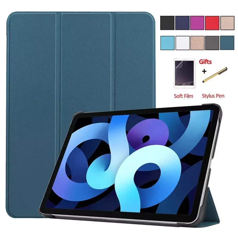 

Чехол для iPad Air 2020 2022, складной чехол из искусственной кожи 10,9 дюйма с подставкой, защитный чехол для планшета, чехол для iPad Air 4 Air 5 + мягкая пле...