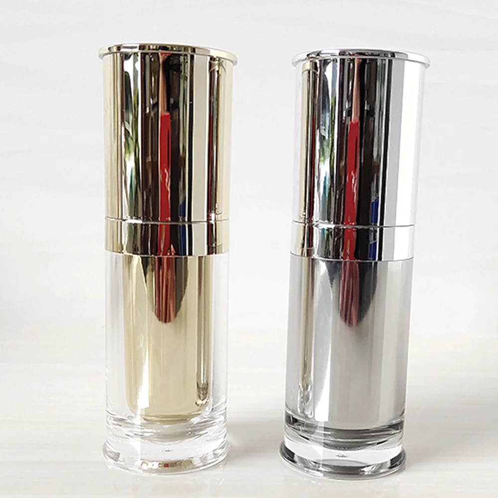 

30ml&50ml&80ml&120ml Capacity Gold&Silver color Acrylic material Refillable Spray Perfume bottle with Perfume sprayer