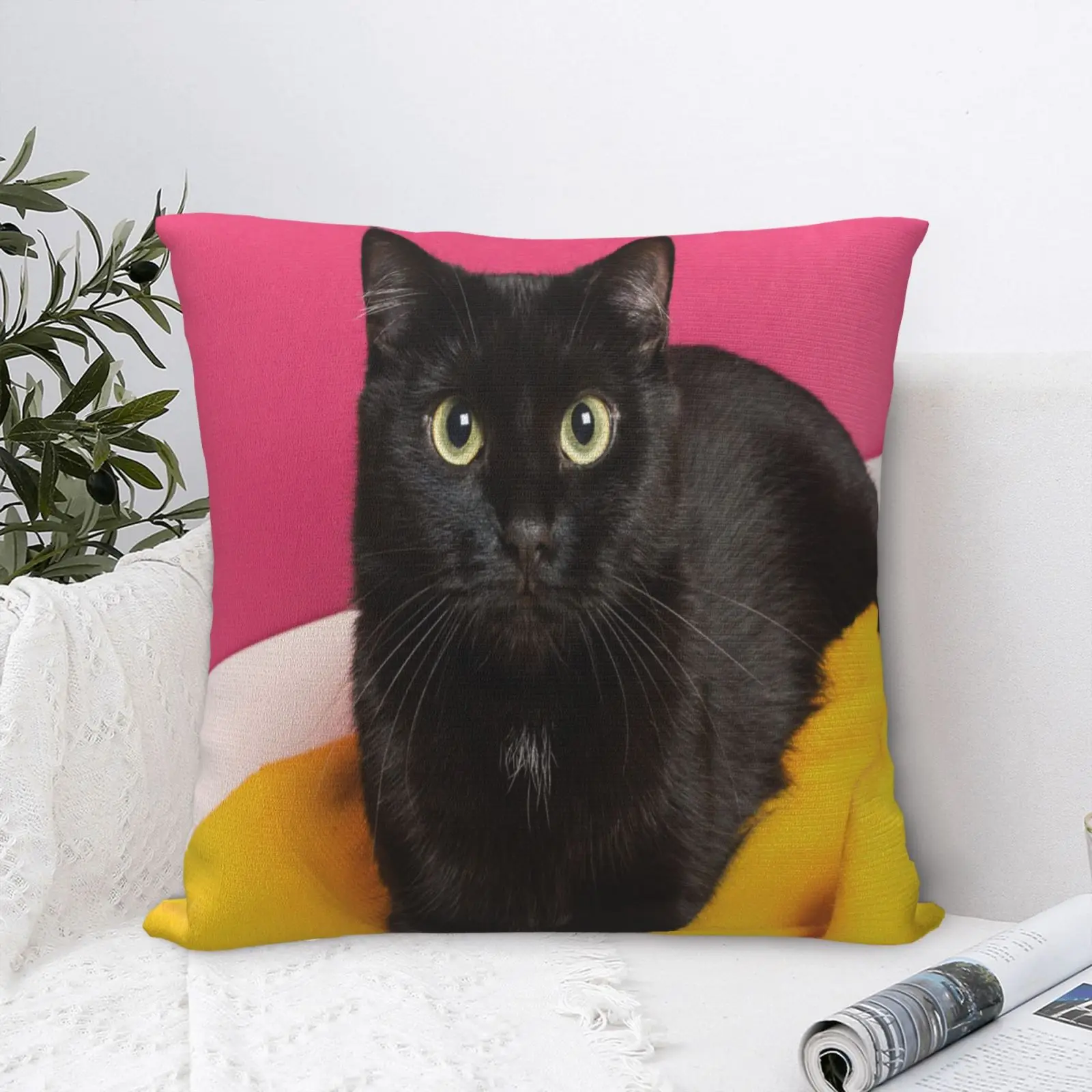 

Black Cat 4 Pillow Case Pillow Case White Pillows Decor Home Big Size Body Pillow Cushions Pillowcases For Pillows With Zipper