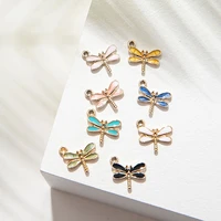 5pcs enamel alloy dragonfly charms for jewelry making accessories bracelet pendant necklace keychain findings wholesale crafts