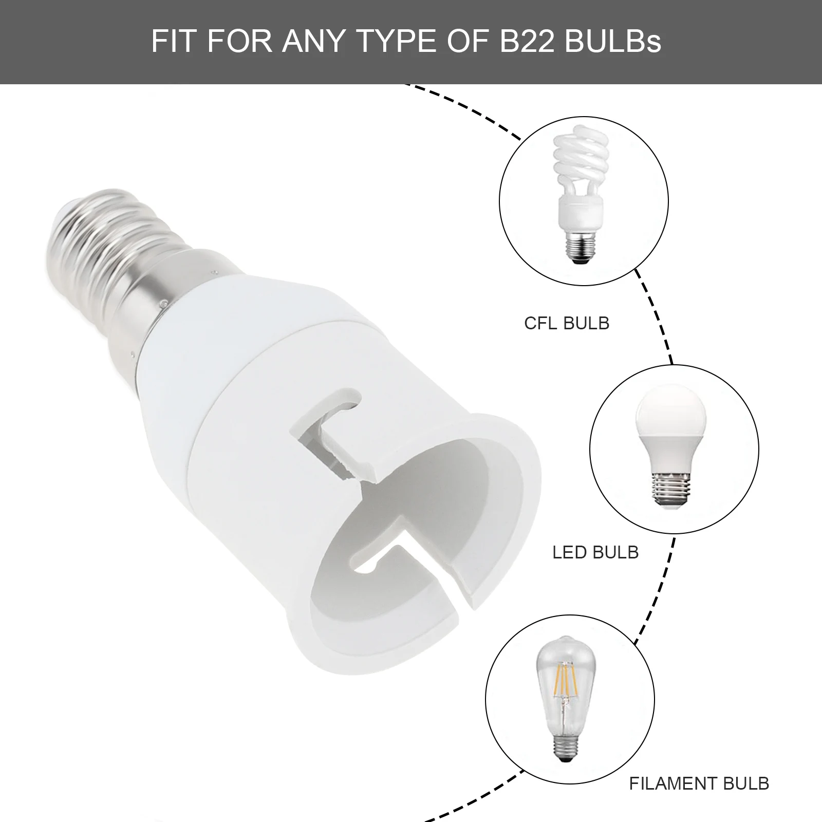 Адаптер-переходник для патрона лампы E14 в B22 небольшой винт переходник домашнего