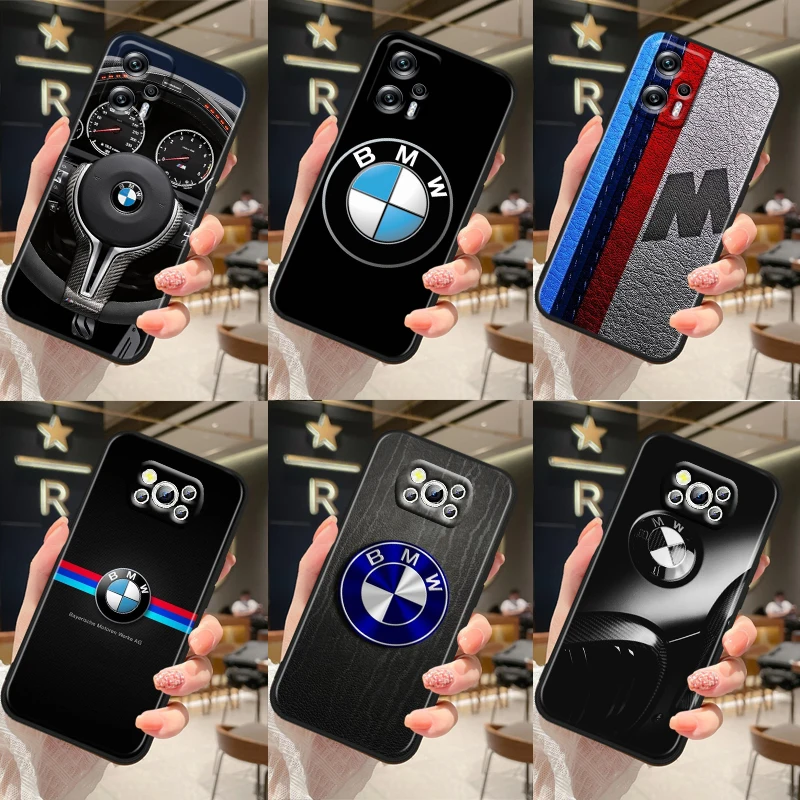 

Red Blue BMW For Xiaomi Poco X5 C55 C50 M5 M4 X4 X3 F3 GT NFC M3 C3 M2 F2 F1 X2 Pro Silicone Black Phone Case Fundas Coque Capa