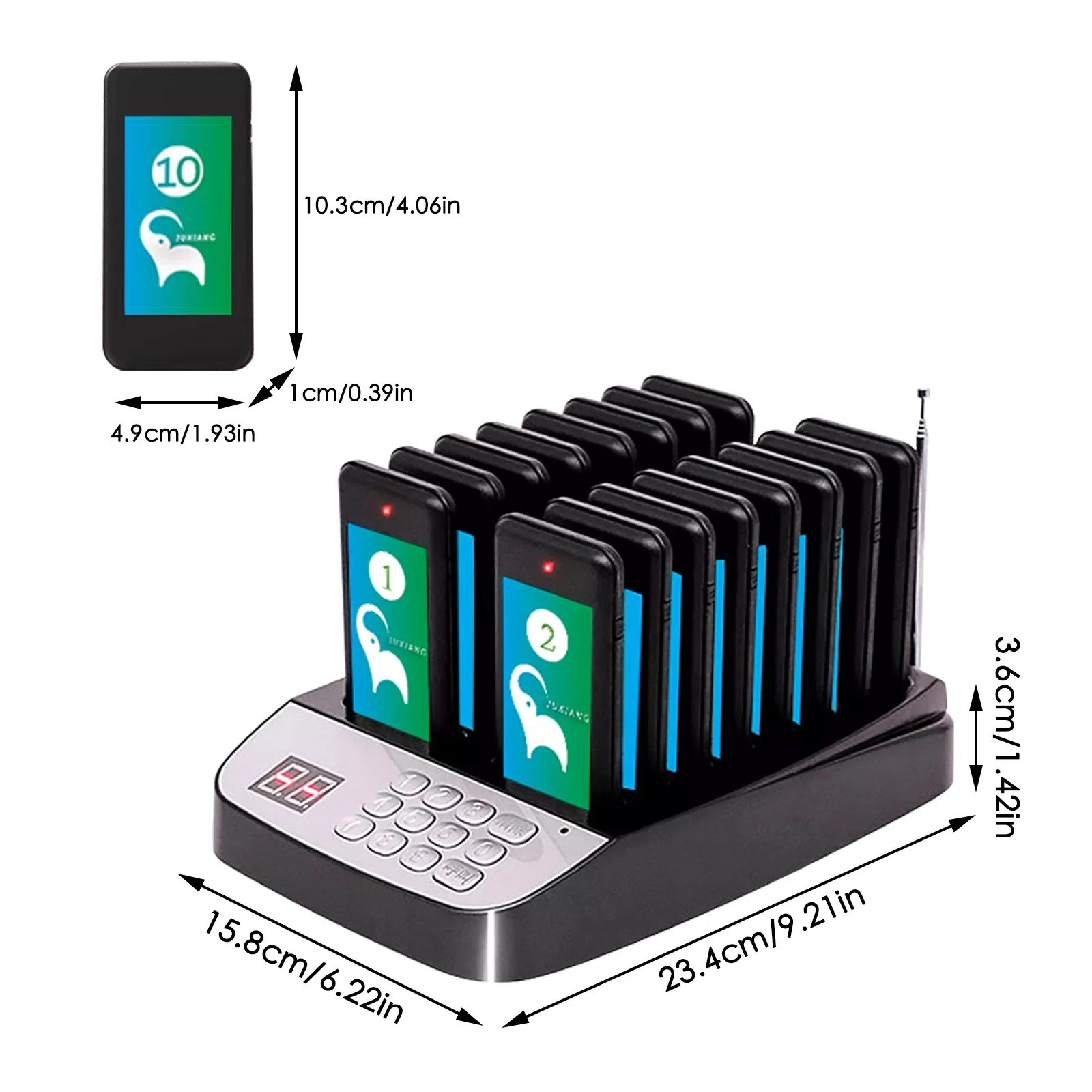 

Wireless Calling System Buzzer Restaurant Cafe 16 Pager 1 Keypad Transmitter Guest Paging System Restaurant Call Coaster Pagers