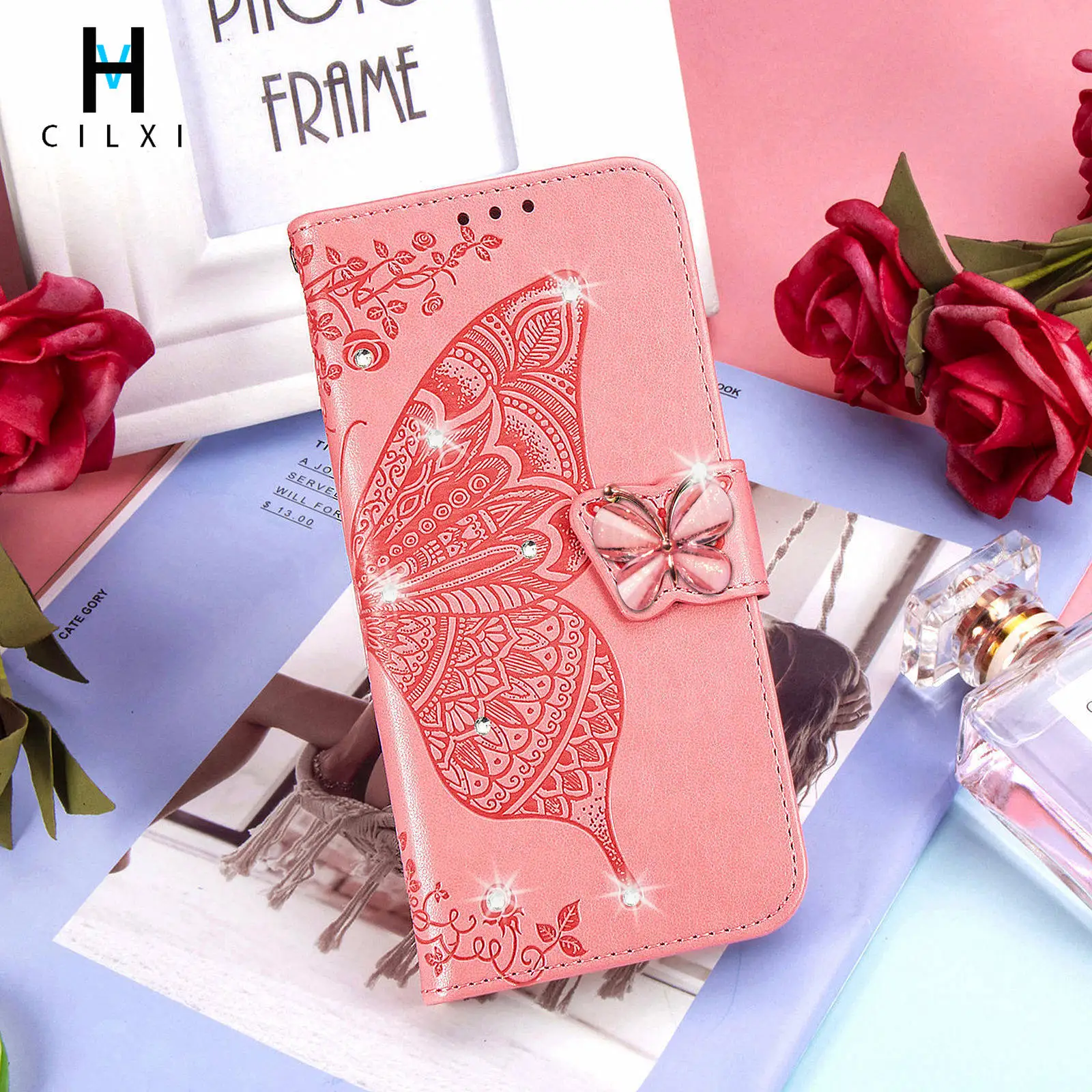 For Apple IPhone Leather Case 7 Colors Embossed PU Phone Case Can Add Accessories Separately, Customized Phone Case for Women