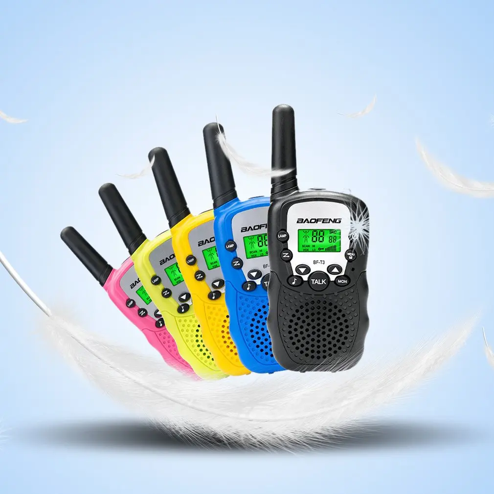 2Pcs Baofeng BF-T3 UHF462-467MHz 8 Channel Portable Two-Way 10 Call Tones Radio Transceiver for Kids Radio Kid Walkie Talkie
