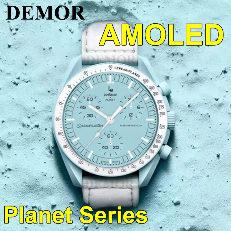 

DEMOR OMG Watch AMOLED MOONWATCH Smart Watch Planet Series 8 Sports Fitness Bracelet Heart Rate Monitor Smartwatch for Men Women