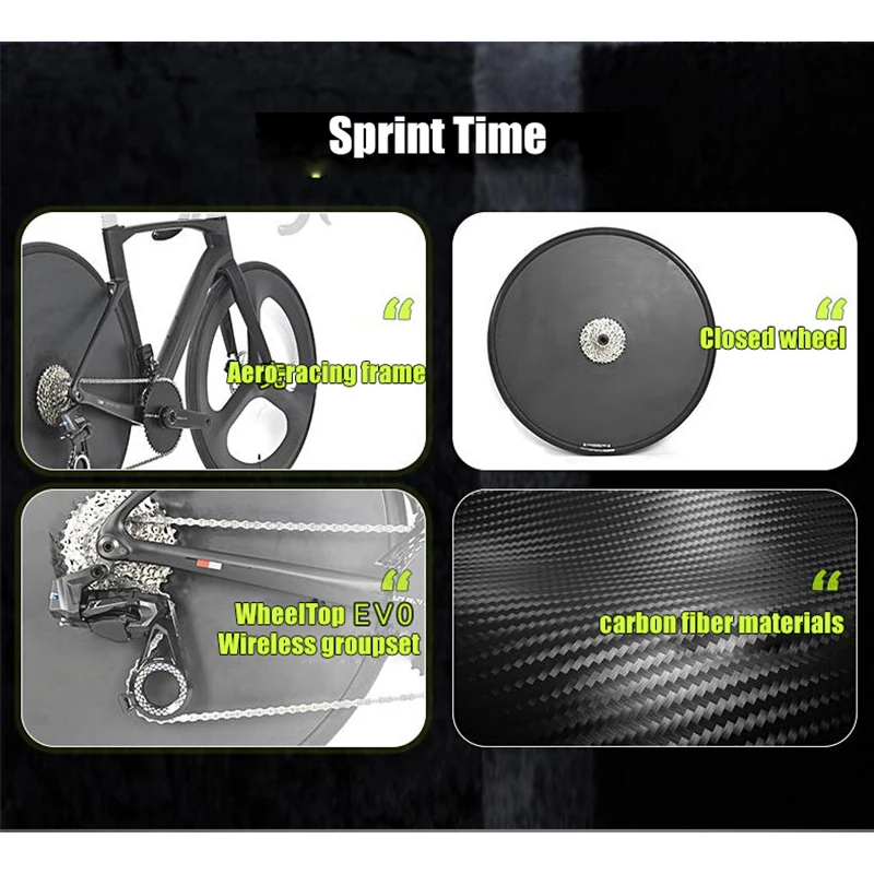 Фото TWITTER Cyclone Tri-Spoke Disc Закрытое колесо Карбоновый беспроводной шоссейный велосипед WheelTop EVO-24S Электронный переключатель передач R7120 Велосипед 700X28C №2