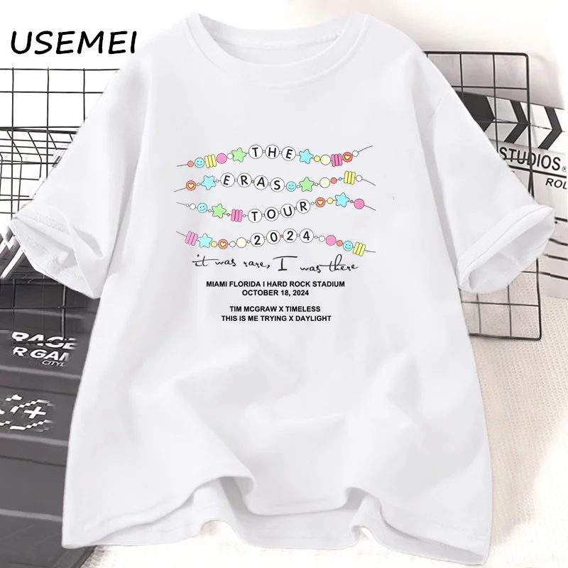 Era Tour It Was Rare I There T-shirt Women's Casual Concert Heart Hands T Shirt Cotton Short Sleeve Woman Clothes Tops
