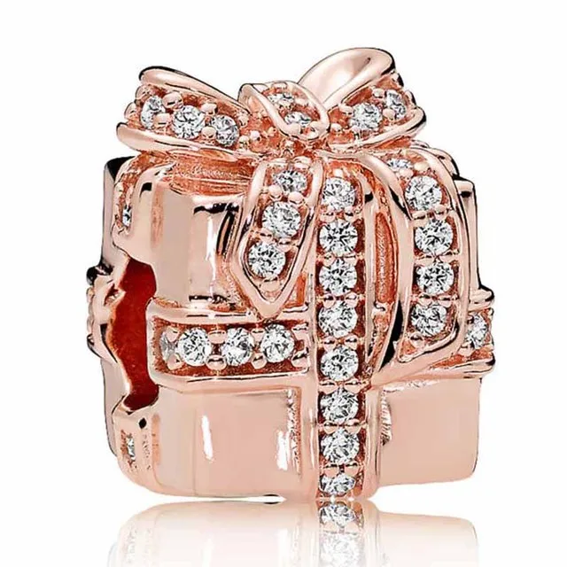 Pandora Rotterdam-Perles en argent regardé 925 pour bracelet, breloque étoile brillante, flocon de neige bleu, arc-en-ciel, mot d'amour, bijoux à bricoler soi-même