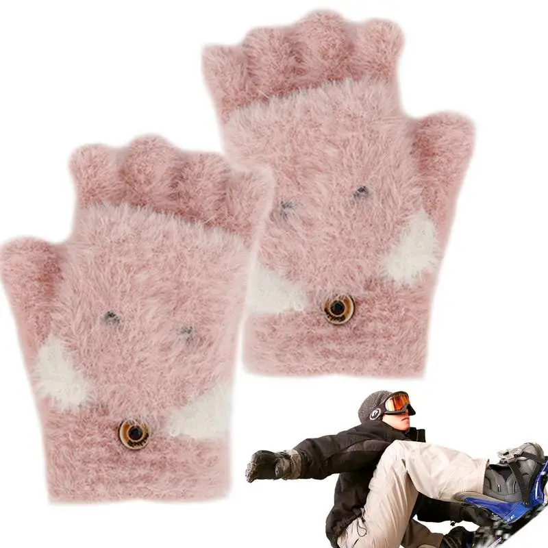 

Перчатки с подогревом по USB, трикотажные удобные теплые перчатки с полупальцами, Супермягкие перчатки с подогревом, зимние товары для набора текста, для верховой езды, походов