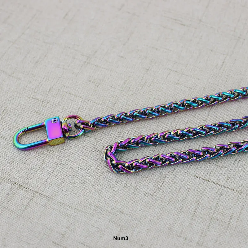 10PCS  Rainbow 120cm 130cm Bag strap chain Wallet handle purse metal strap chain strap replaced bag Plating Cover Wholesale
