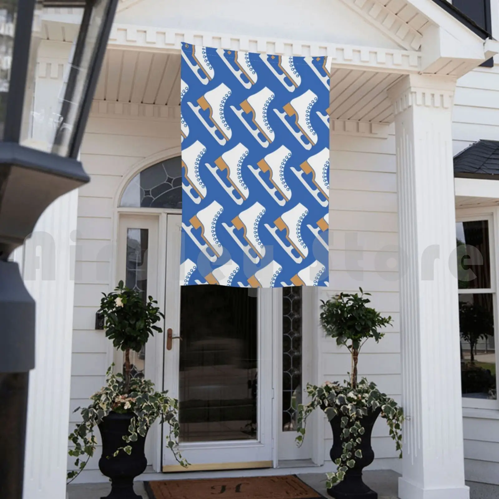 Узор для ледяных коньков (синий/белый) уличный декор флаг автомобиля узор синие