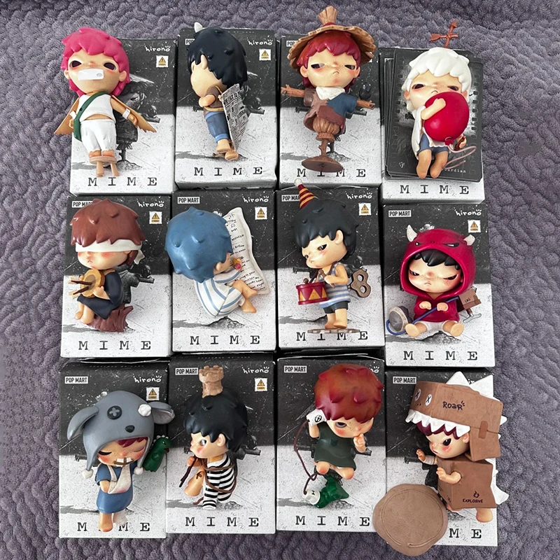 Фото Коллекционные фигурки Popmart Hirono Mime Series Blind Box, 4-е поколение, креативные модные настольные украшения, подарки, в наличии №1
