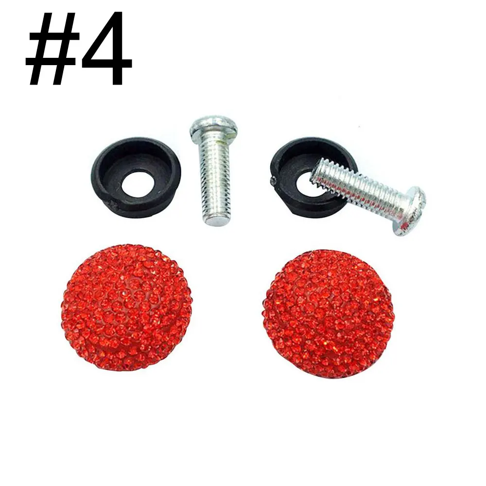 

2 шт./компл. болты для номерного знака автомобиля, винты для рамы, хромированные кристаллы, водонепроницаемые противоугонные винты со стразами