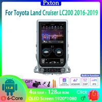pxton tesla screen android car radio stereo multimedia player for toyota land cruiser lc200 2016 2019 carplay auto 6g128g 4