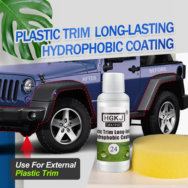

NO.24 Plastic Trim Coating Long-Lasting Car Exterior Plastic Restorer 20ml Gloss Black Shine Seal Brighten Retread