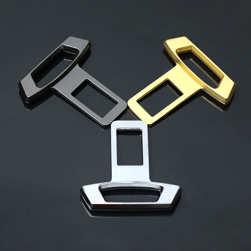 

2pcs Car Safety Belt Buckle Zinc Alloy Seat Belt Stopper Plug Muffler Buckle Safety Buckle Car Seat Belt Accessories