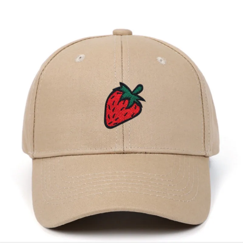 Модная Клубничная Кепка Snapback для женщин хлопковая бейсбольная с вышивкой