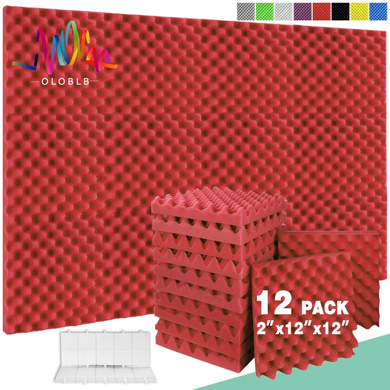 

Studio Soundproofing Wedges Fire Resistant 12pcs Egg Crate Panels Acoustic Foam Sound Proof Wall Tiles For Recoding Studio