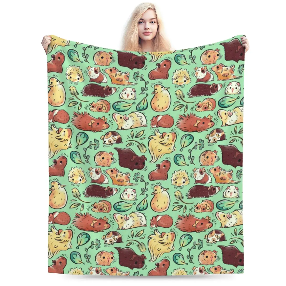 

Guinea Pig Huddle Soft Flannel Throw Blanket for Couch Bed Sofa Cover Blanket Warm Blankets Travel Blanket