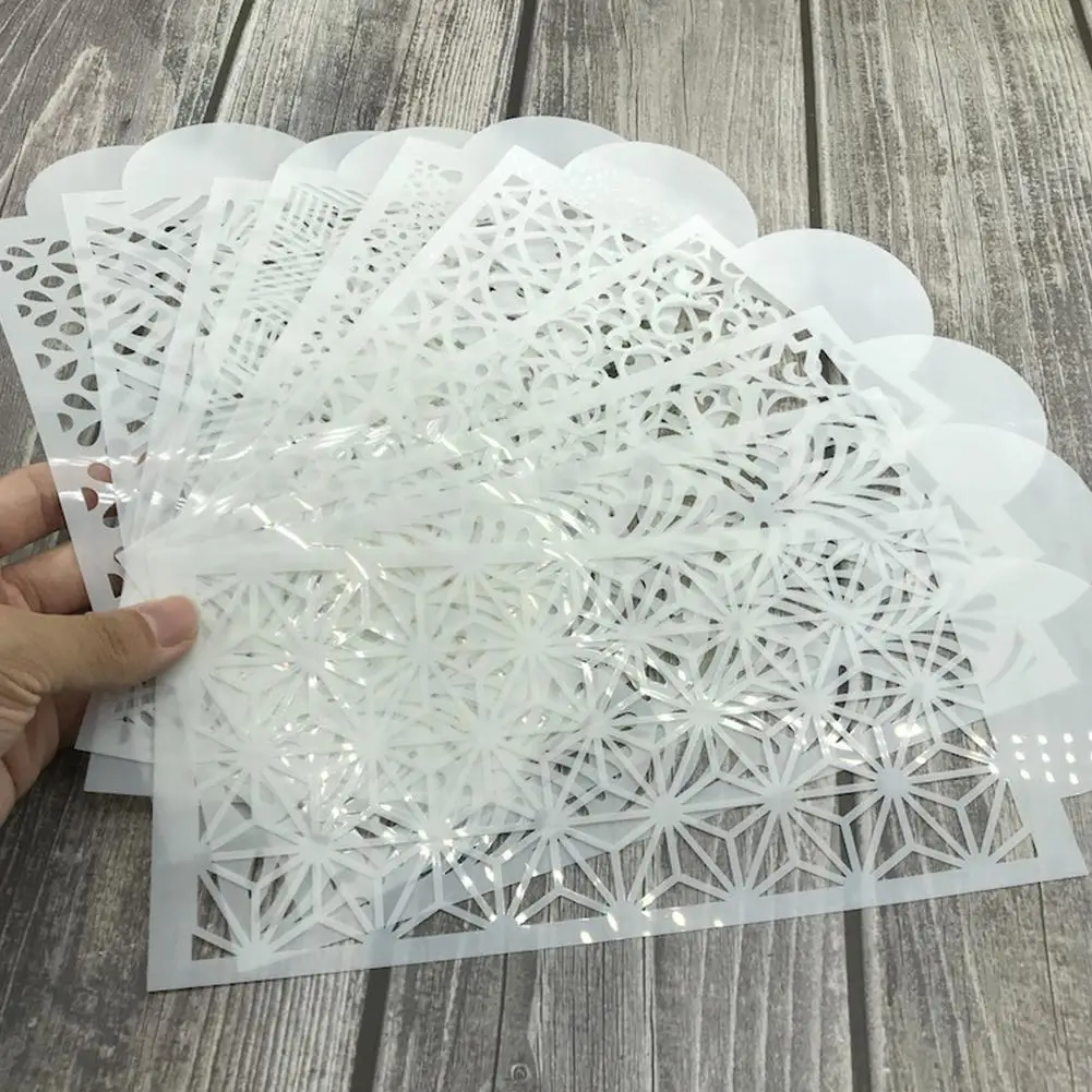 

10pcs/set Cake Decorating Tool Leaf Pattern Cake Plastic Diy Mold Drawing Template Lace Lace Stencils Cake Duster Strew H0a7