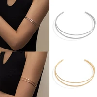 popular accessories double c shaped punk retro geometric shape hollow out arm decoration chain bracelet