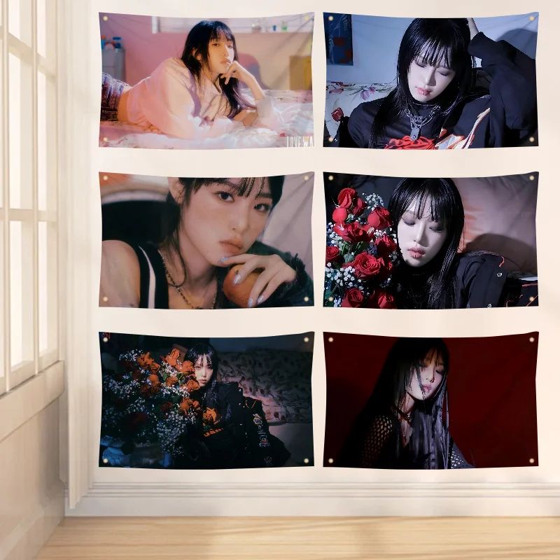 1 Шт. CHOI YENA Певица Ablum Love War Flag Полиэстер Бамбуковый Столб Декор Для Комнаты