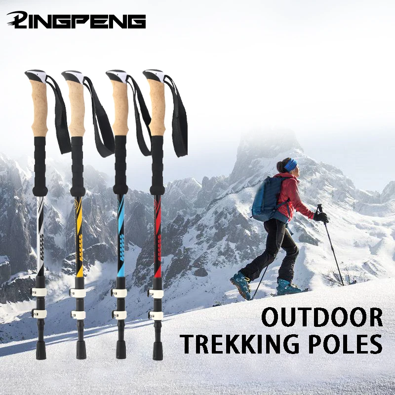

Walking Hiking Poles Lightweight 7075Aluminum-Ultralight Walking Sticks with Adjustable Quick Lock and Cork Grip for Mountaining