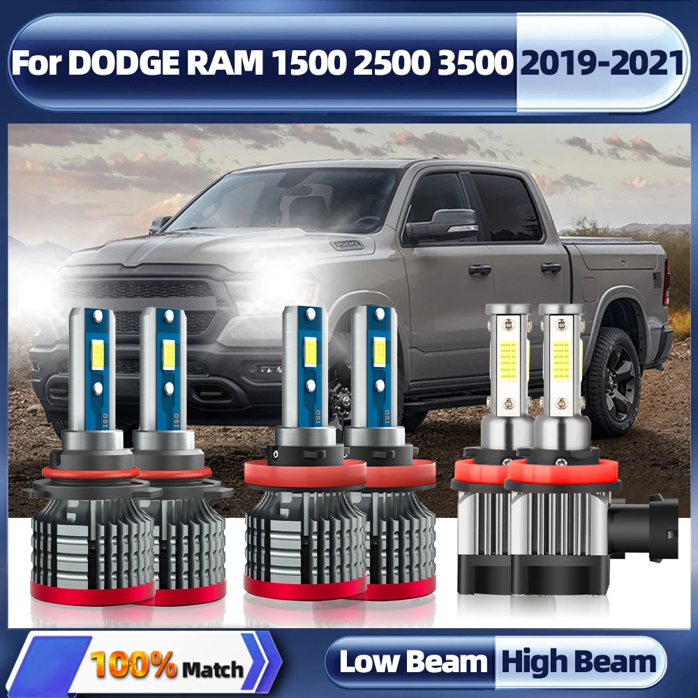 

360W 60000LM H11 Car LED Headlights CSP Chip 6000K Auto Lamp 9005 Car Fog Lights For DODGE RAM 1500 2500 3500 2019 2020 2021