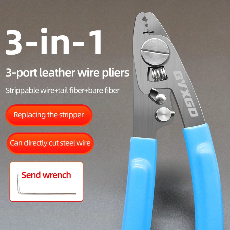 Burboro Stainless Steel Fiber Stripper Leather Wire Stripper FTTH Fiber Stripper Fiber Optic Tools Kit ML 03/02 Three/Two-port