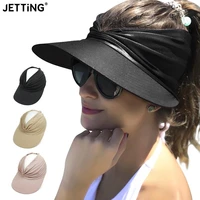 flexible adult hat for women anti uv wide brim visor hat easy to carry travel caps fashion beach summer sun protection hats 2022