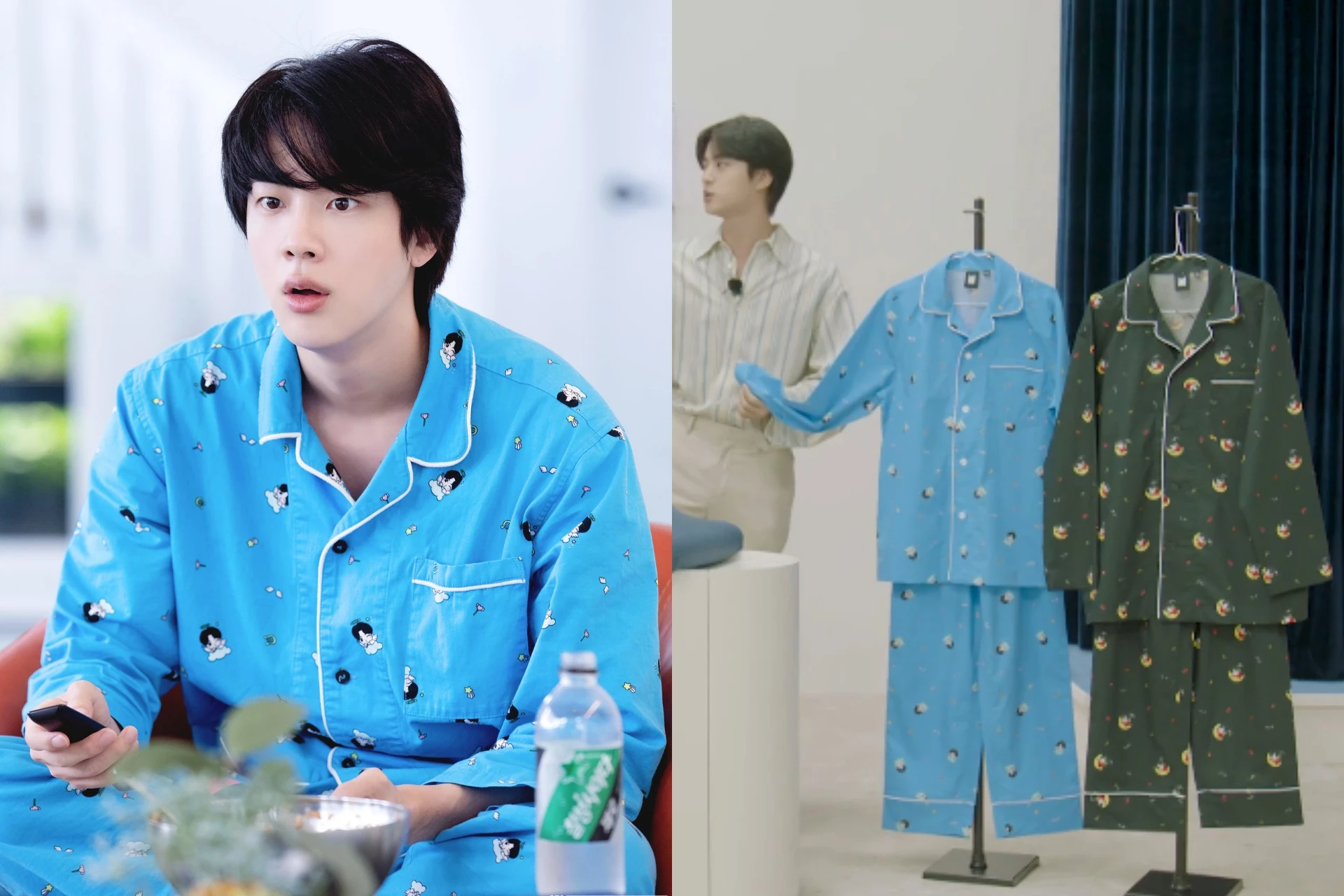 Conjunto de pijama hecho por jin para mujer, ropa de casa Kawaii, ropa de dormir coreana, primavera y verano