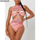 Сексуальный цельный купальник для женщин, 2022, пуш-ап, мягкий, с принтом тигра, боди с высоким вырезом, купальный костюм, пляжная одежда, бикини, купальник для женщин