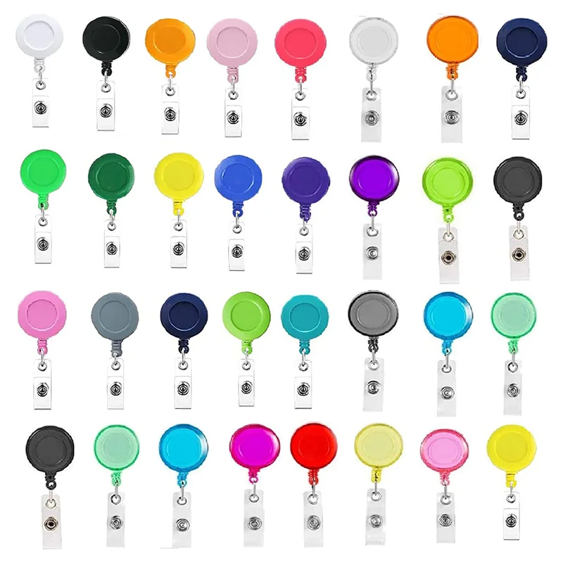 

60 Pack Retractable Badge Reels,Badge Clips Holder for Hanging Name ID Card Key Card, Random Colors